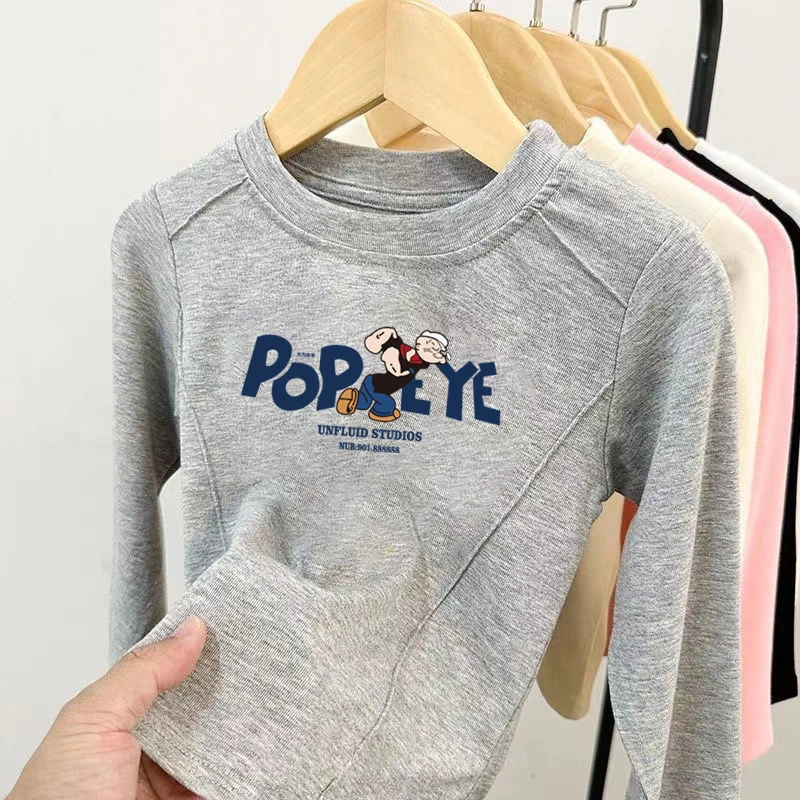 女童长袖T恤2025秋装新款中大儿童纯棉内搭春秋款洋气打底衫上衣