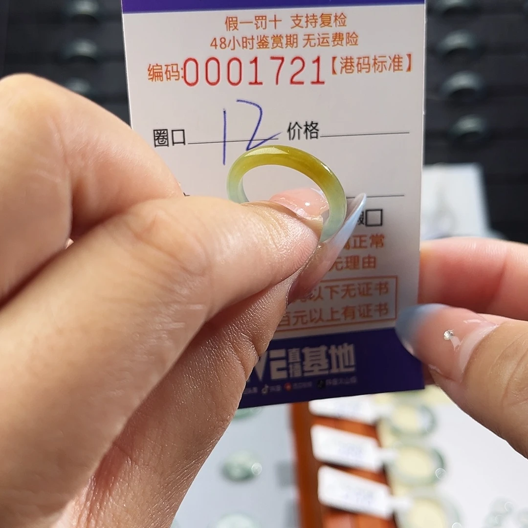 翡翠未镶嵌戒指1721