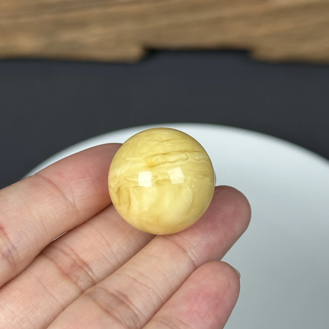 M7499天然蜜蜡妖花圆珠 22mm支持复检