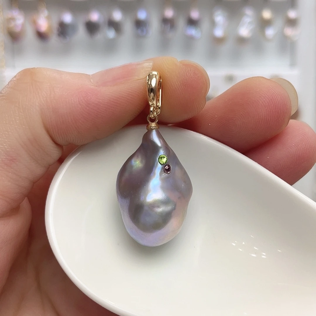 淡水珍珠银S925镶嵌颈饰