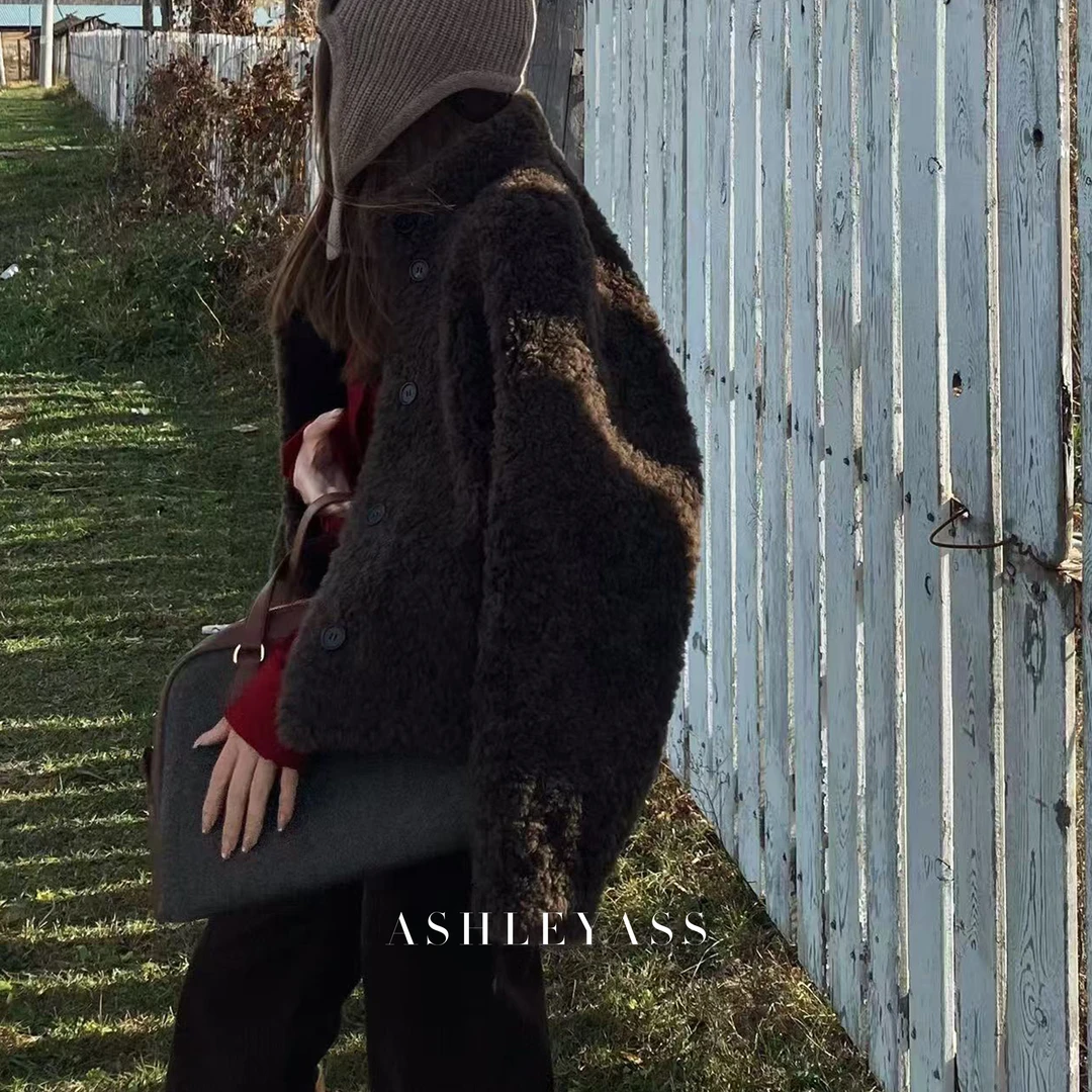 【ASHLEYASS】“初剪颗粒羊毛”经典两侧对称插袋毛呢外套LSW251184S