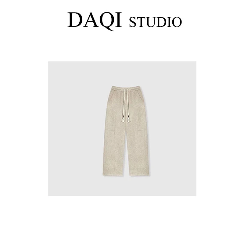 【麻绳斜缝】no退no换雅丹秋季新款直筒宽松抽绳设计师G47-3760