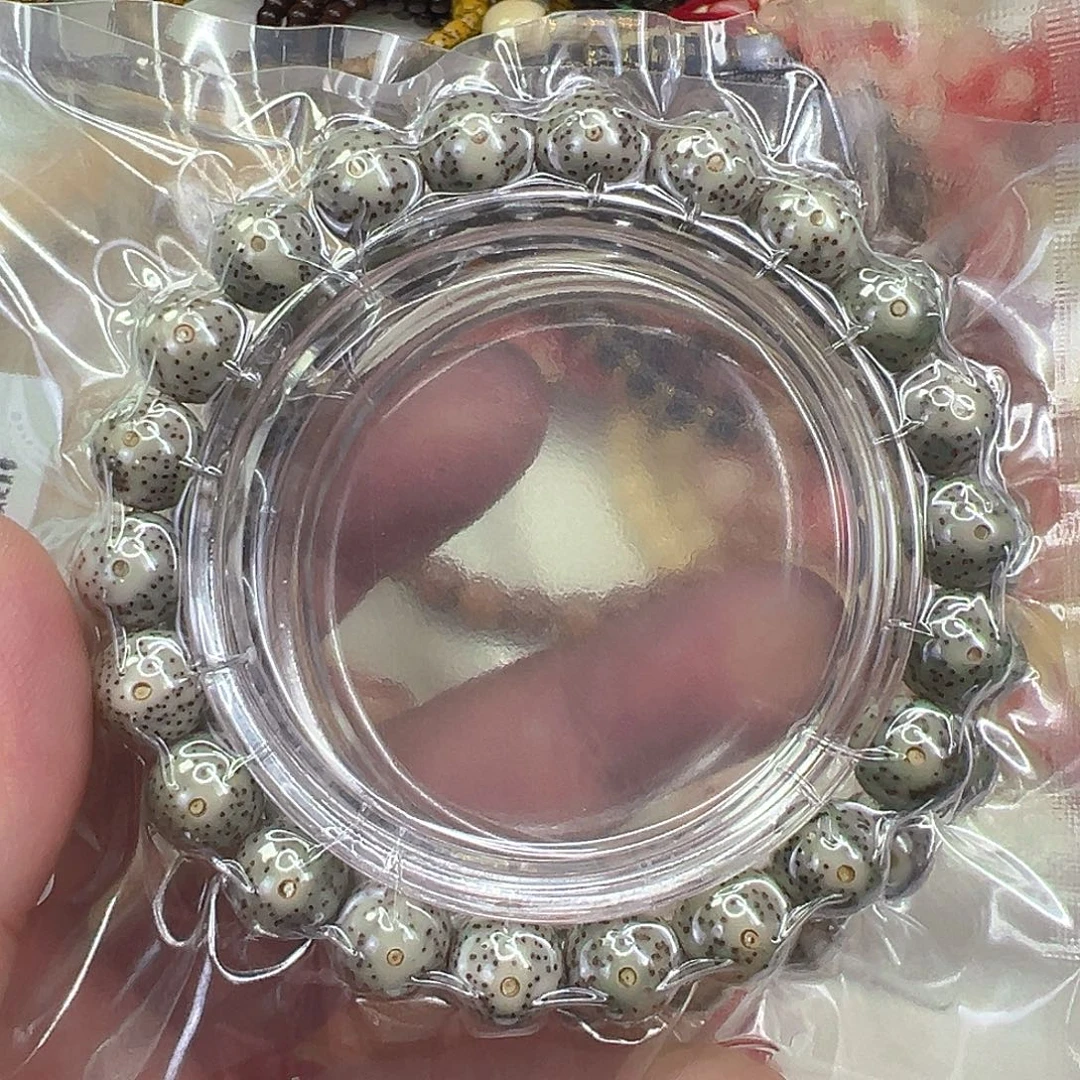 手串星月菩提4练手糯冰石玉星月菩提10圆