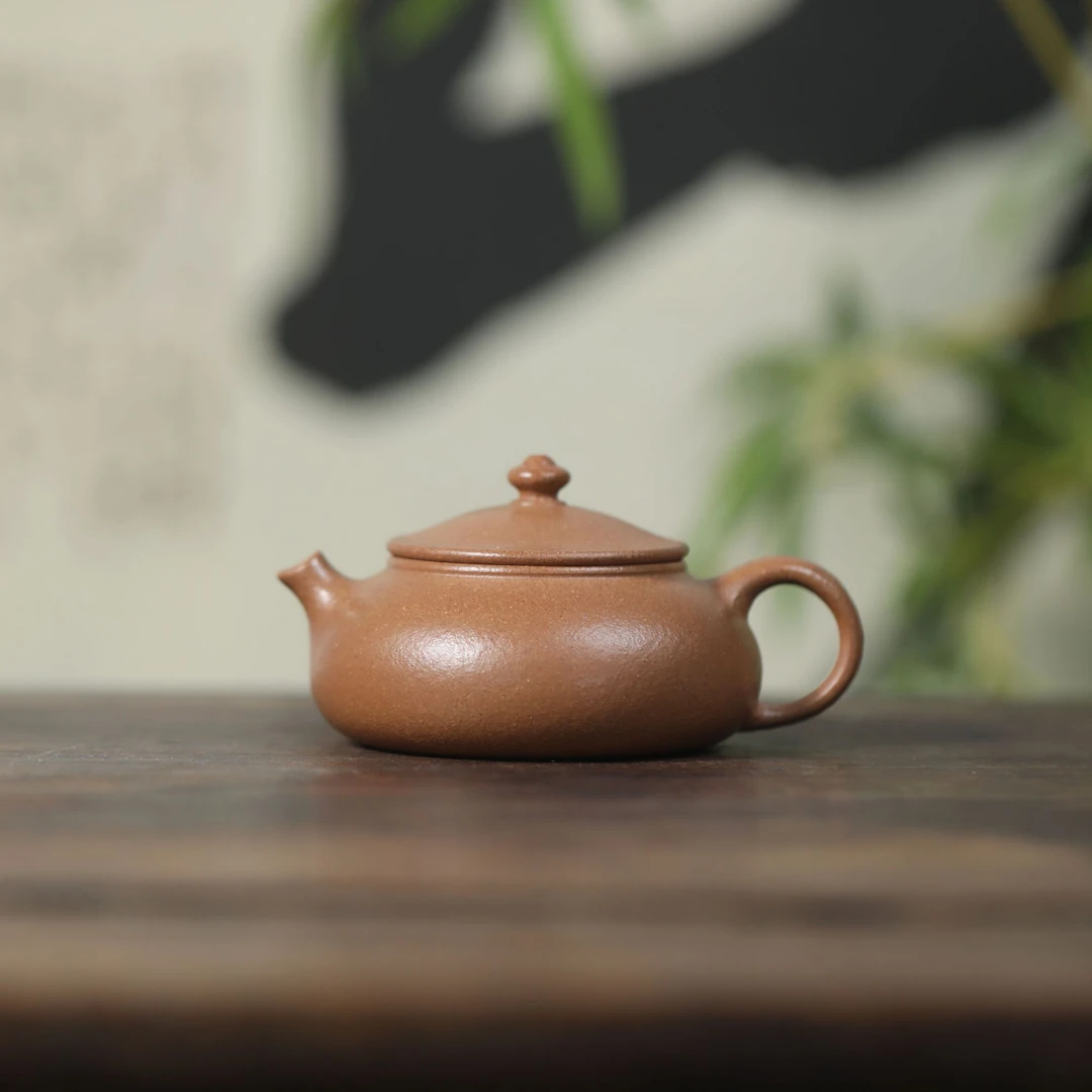 当代 【寒江】 原矿降坡泥 160cc 手工制作 内推孔  宜兴紫砂壶