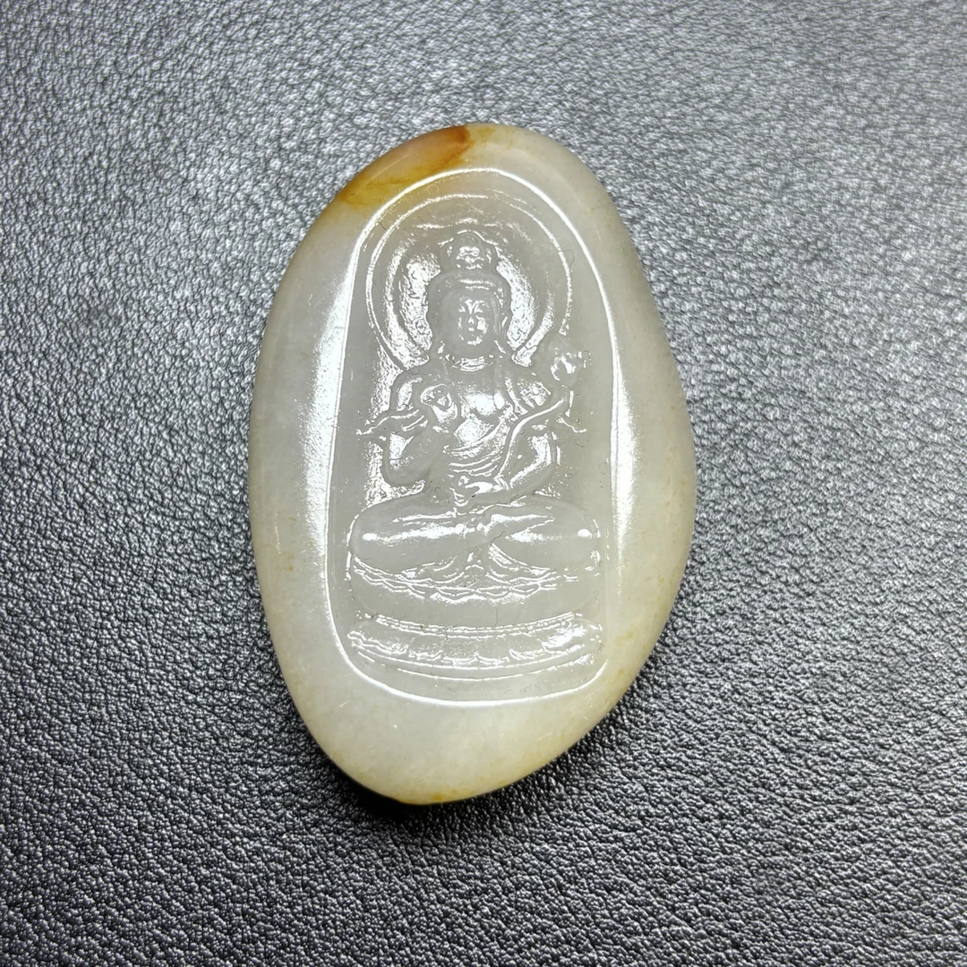 和田玉马守护大势至吊坠项链