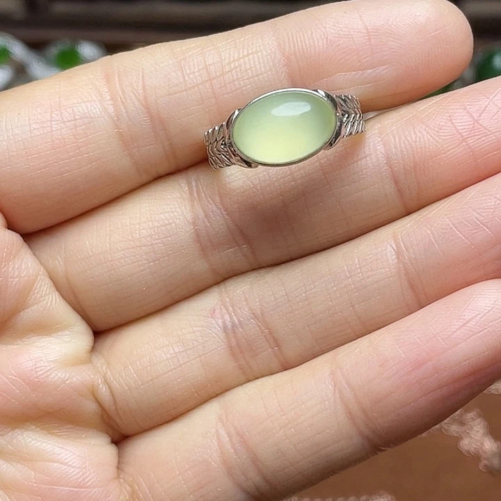 和田玉（碧玉）银S925镶嵌吊坠(赠链)