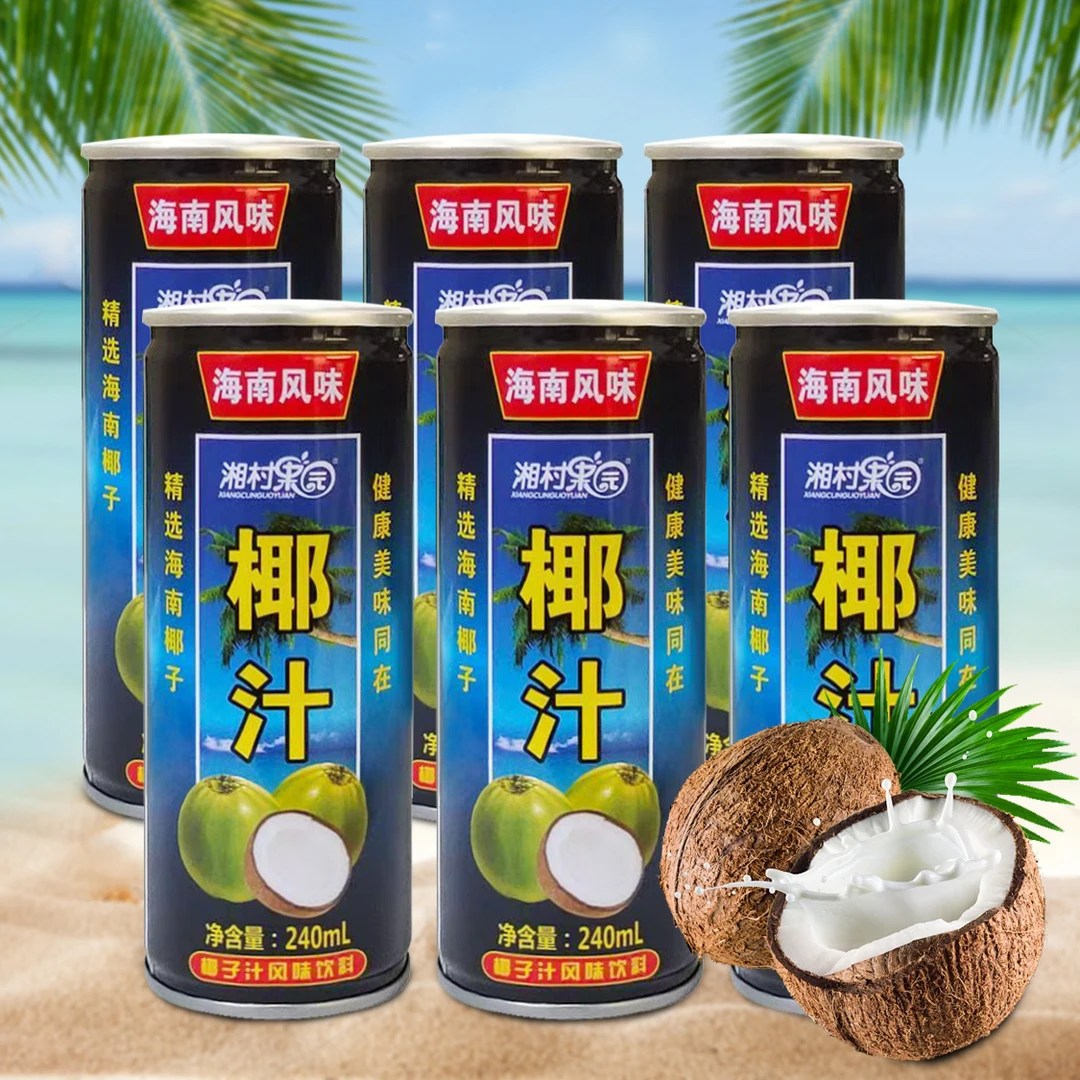【到手一箱】正宗椰子汁 聚餐休闲饮料240ml*6罐海南风味椰汁