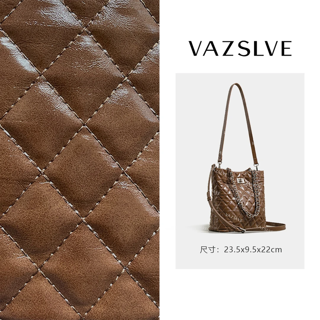 VAZSLVE/原创设计SK-82816-茶棕 秋冬新款轻奢小包
