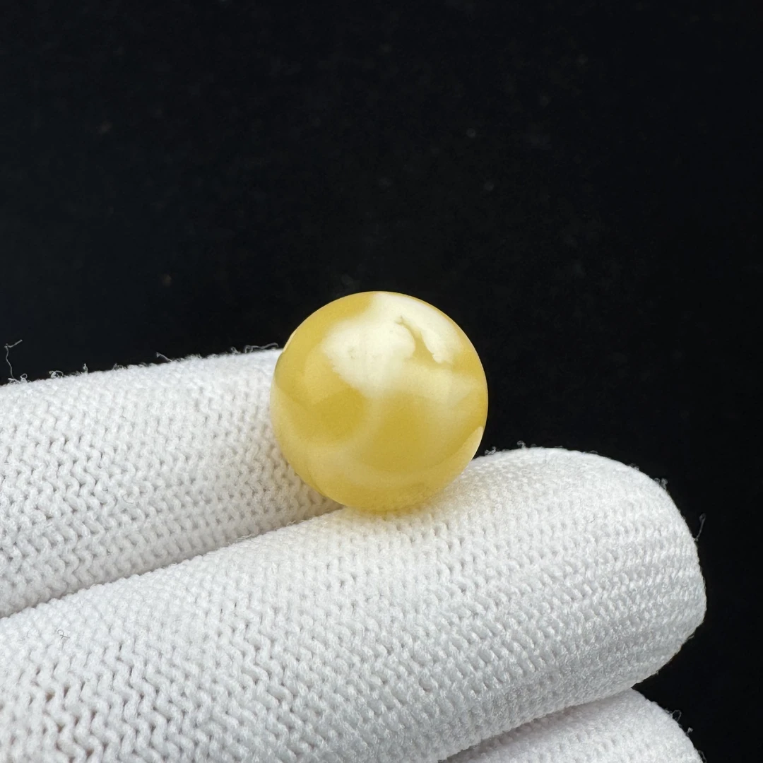 A1087天然原矿俄料蜜蜡 单珠 14.6mm支持复检