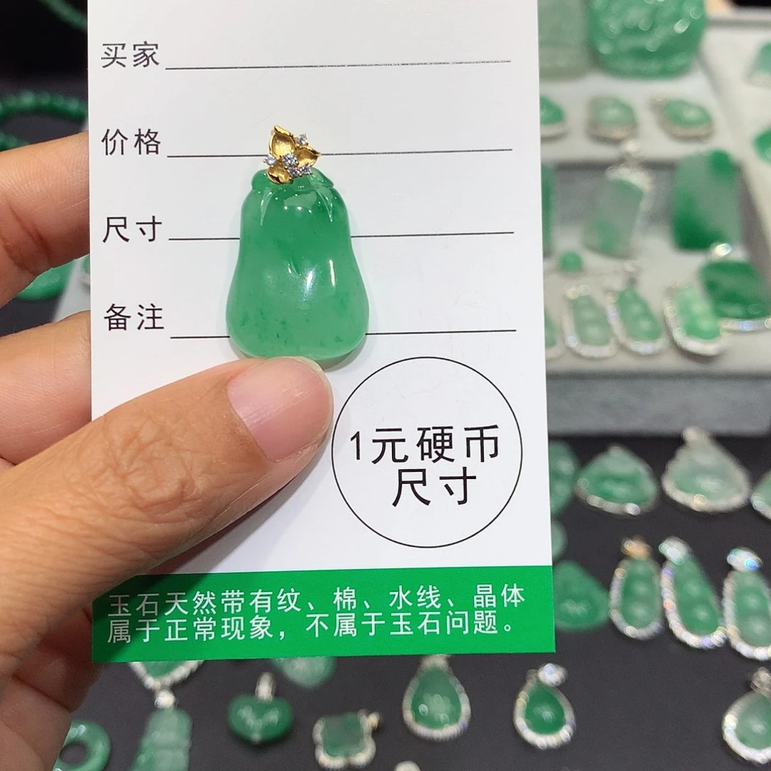 颈饰银S925镶嵌石英质玉（非洲翠）