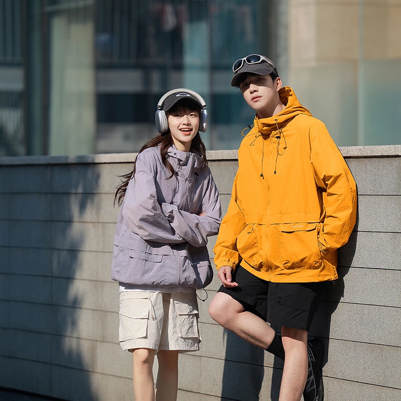 UV潮牌小个子能穿冰感皮肤衣女男生徒步森系山野情侣防晒衣