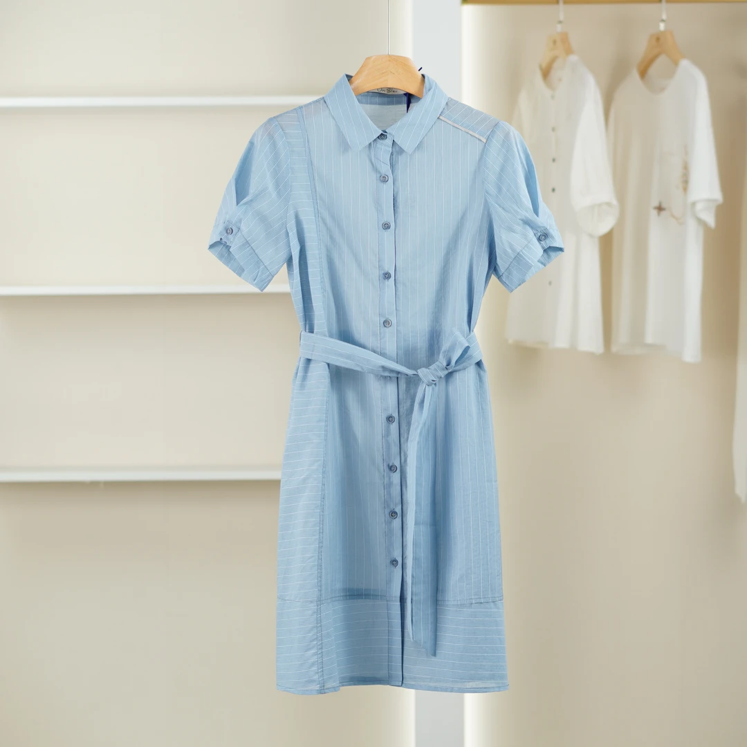 麦迪尚品【unbl】50905133 夏季简约休闲衬衫连衣裙品牌女装