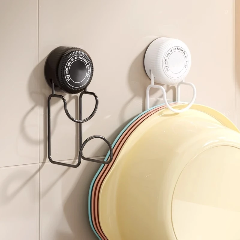 免打孔轻奢吸盘脸盆架家用浴室阳台旋转吸盘置物架强力壁挂式按压