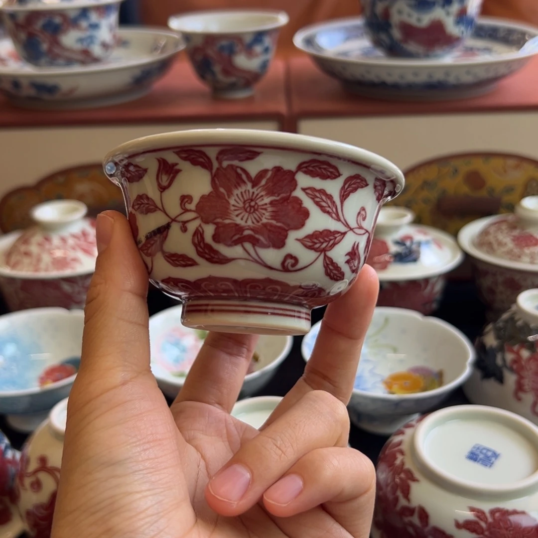 正绎堂釉里红蔷薇花中号