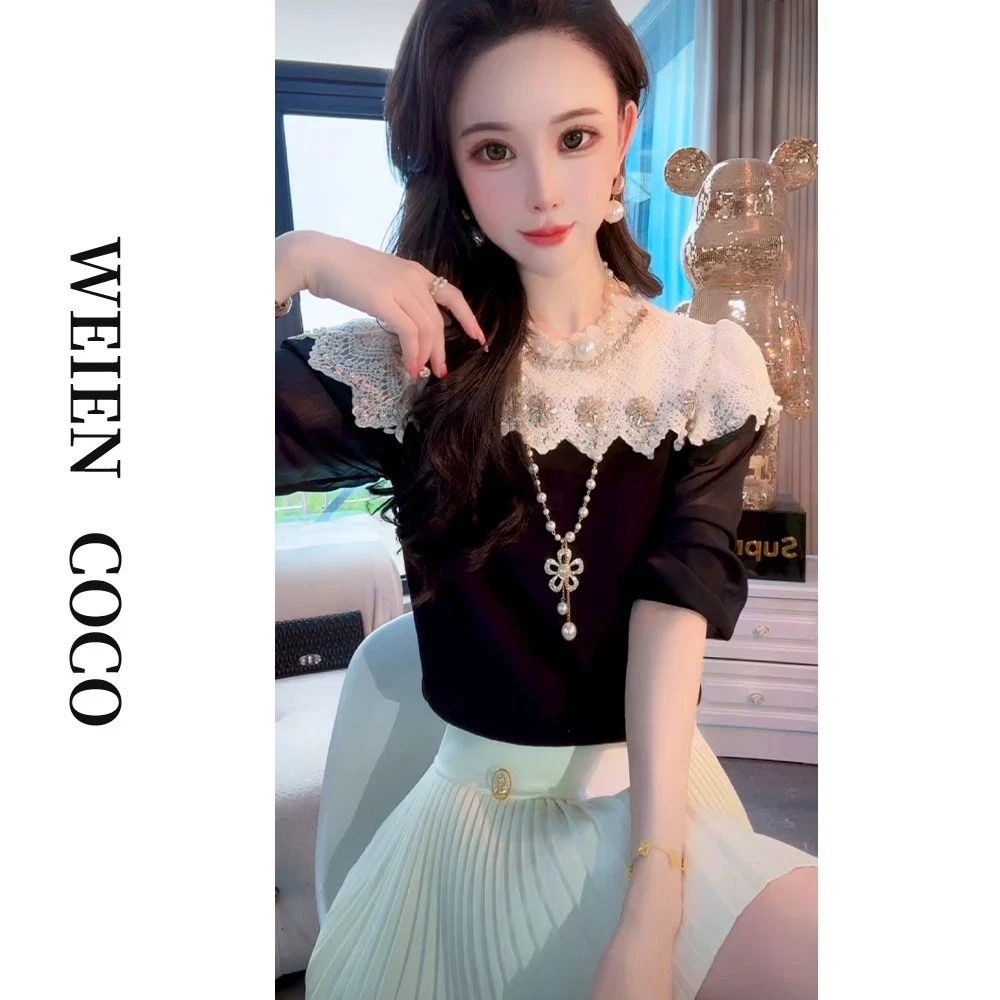 【薇恩COCO】毛衣镂空针织时尚新款简约长袖套头上衣S5417