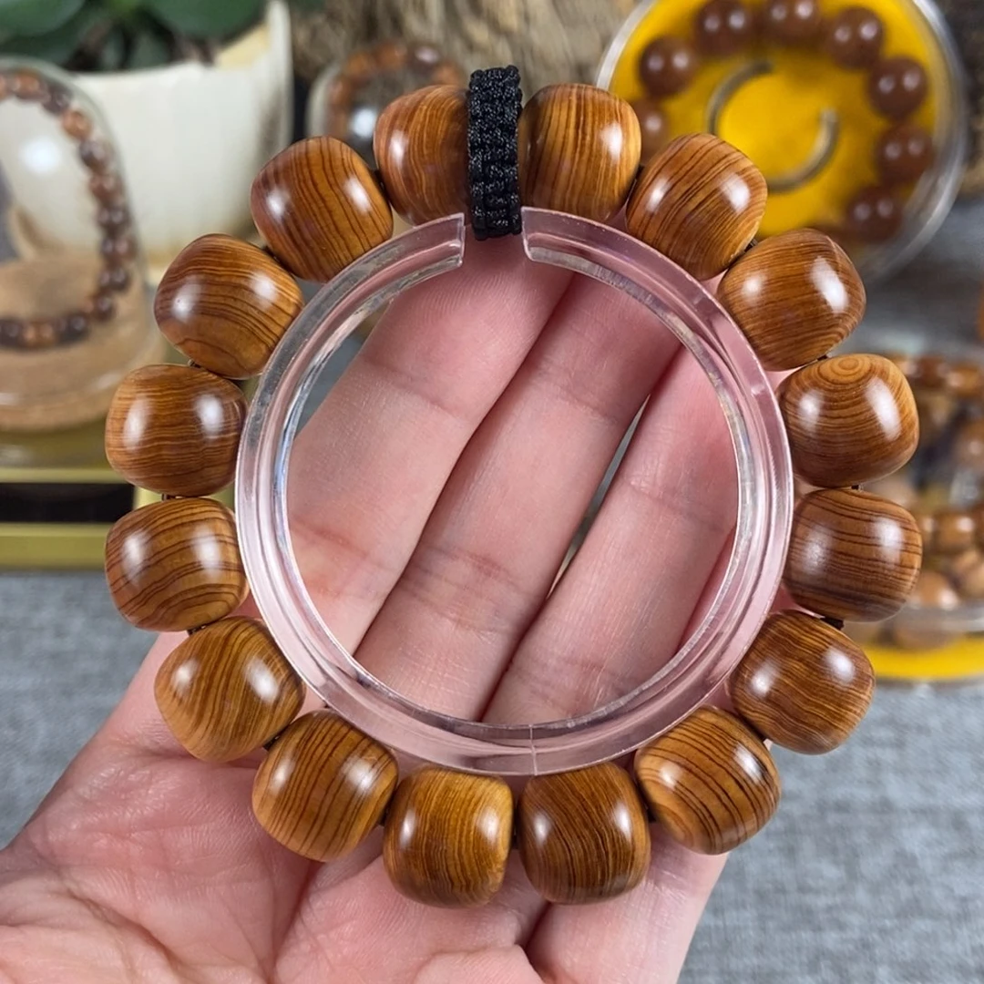 柏木（崖柏）手串/手链北太行黑油骨料老型珠1.3/1.4