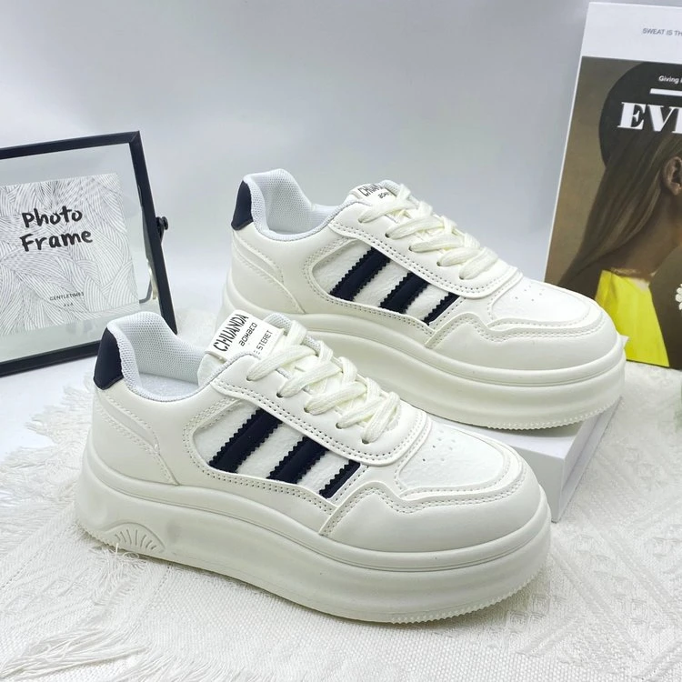 【流白L】2025新款春季时尚百搭小白鞋爆款透气内增高运动休闲鞋