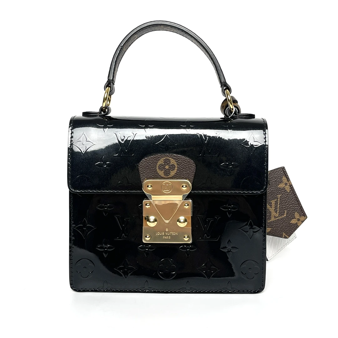 99新 LouisVuitton/路易威登 可乐/lv/漆皮黑色春街