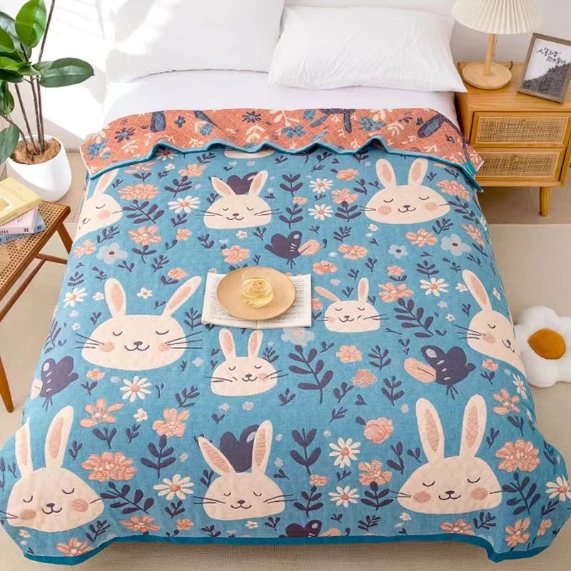 【新疆包邮】1.5*200纱布毛巾被盖毯夏凉被单人多功能软凉席