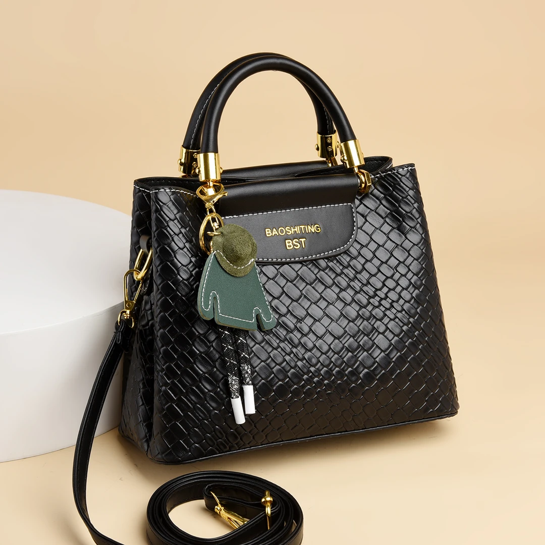 手提包包简约大气款包包女士单肩斜挎包013黑色