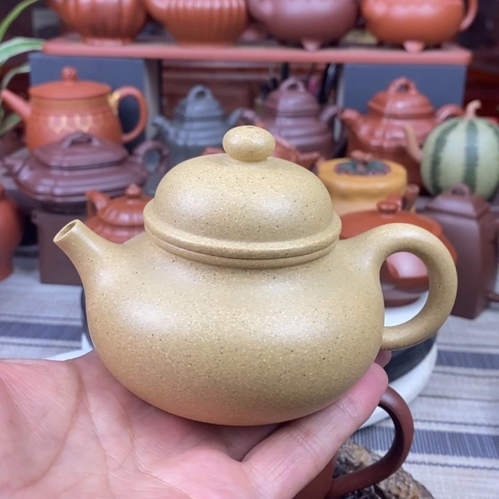 紫砂茶壶容天220cc原矿本山绿