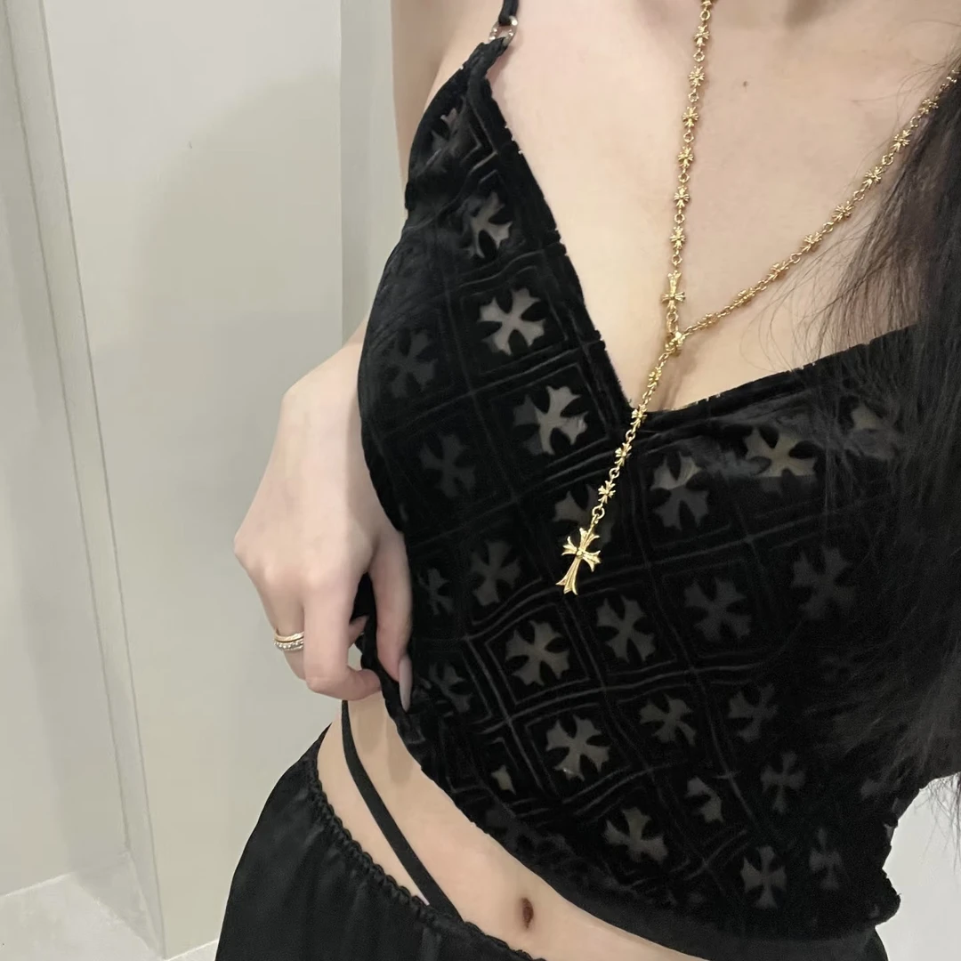 XHCHIC 25新款设计师小众十字架吊带背心衬衫