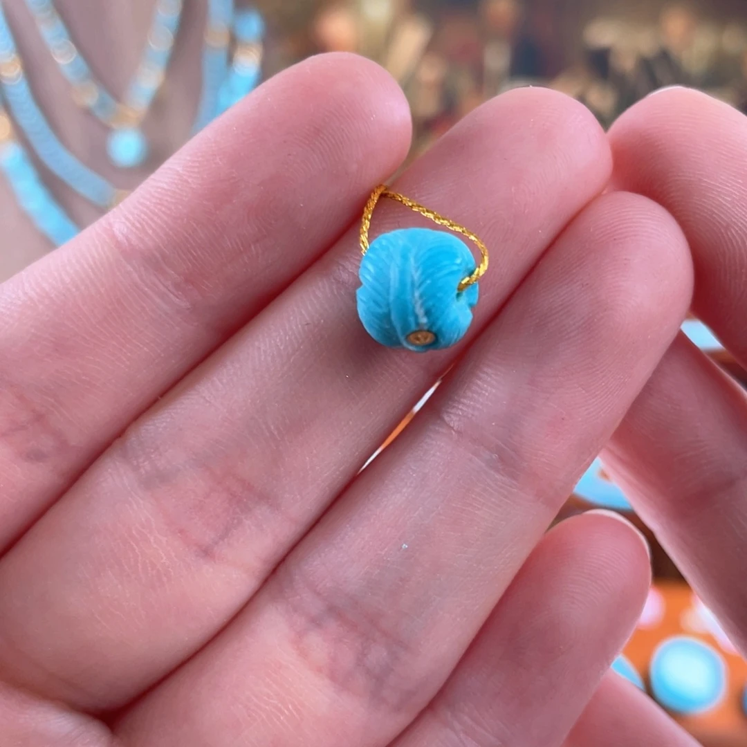 绿松石未镶嵌颈饰卡9羽毛珠