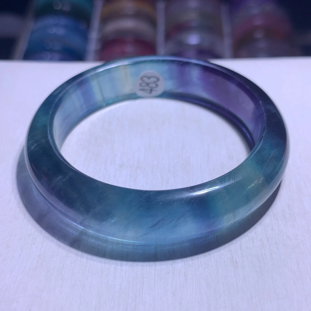 水晶银S925镶嵌手镯萤石54.1圈483