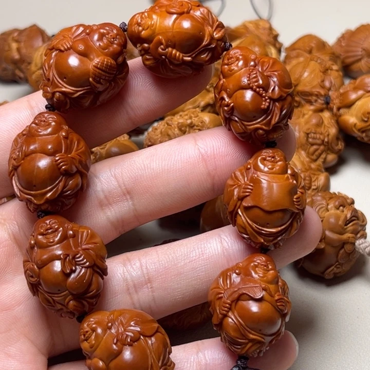 泰***下手串橄榄核铁核弥勒