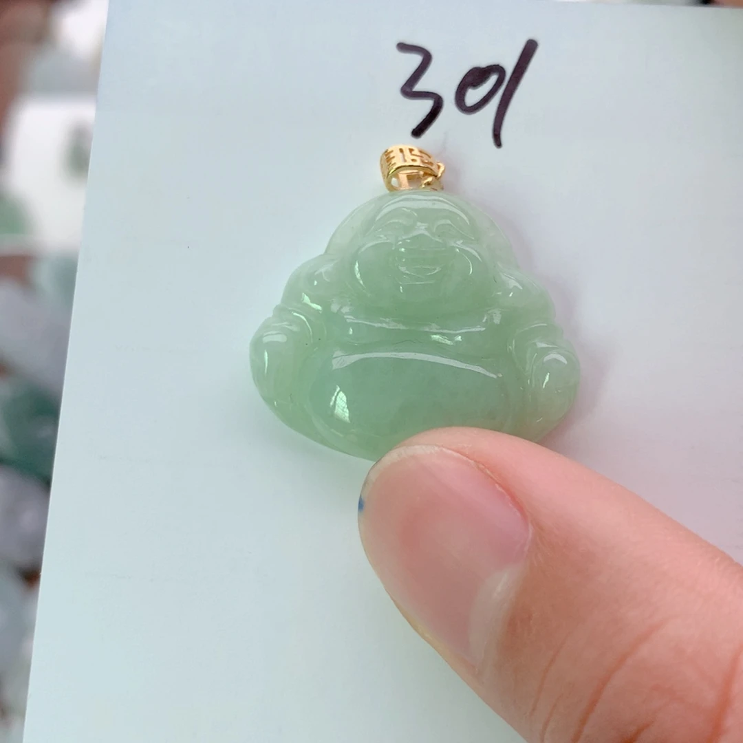 翡翠银S925镀金镶嵌颈饰吊坠