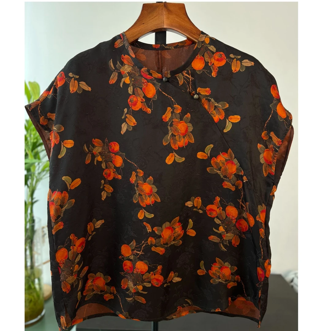 允陌【如意】直播间同款 新中式桑 蚕丝人丝香云纱国风上衣