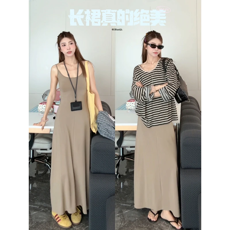 【法式吊带长裙】可调节肩带 垂坠高级感H14