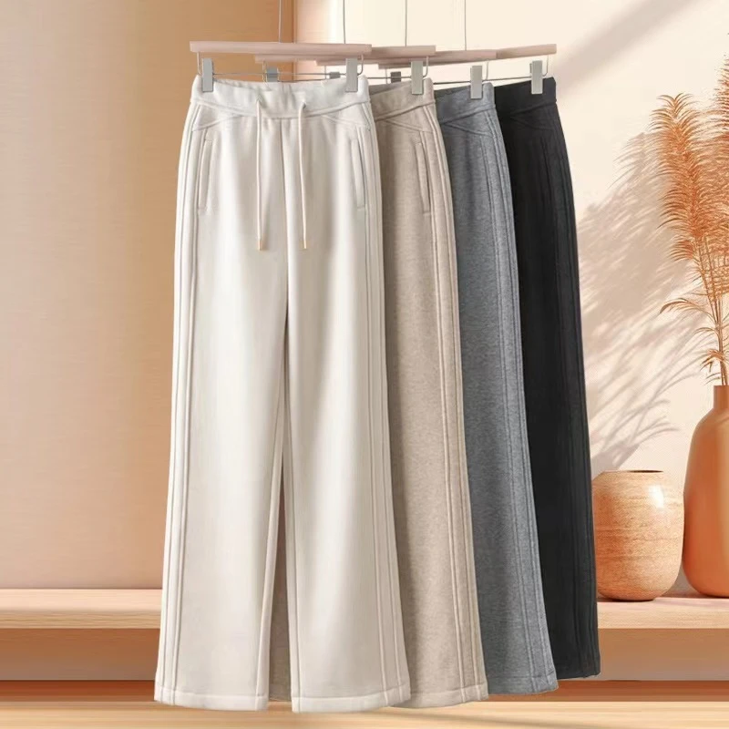 129【甩货】百搭爆款人鱼裤高腰窄版直筒裤春季休闲长裤 D606