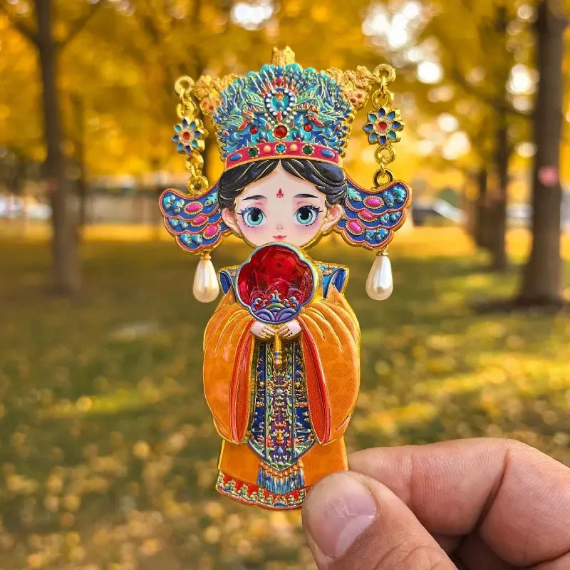 宫廷金属皇帝皇后娘娘冰箱贴可动古装剧装饰品中国风文创冰箱贴