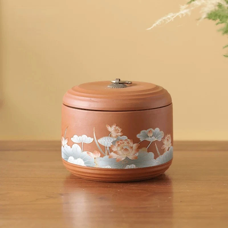 紫砂荷韵莲莲茶叶罐hycyghx