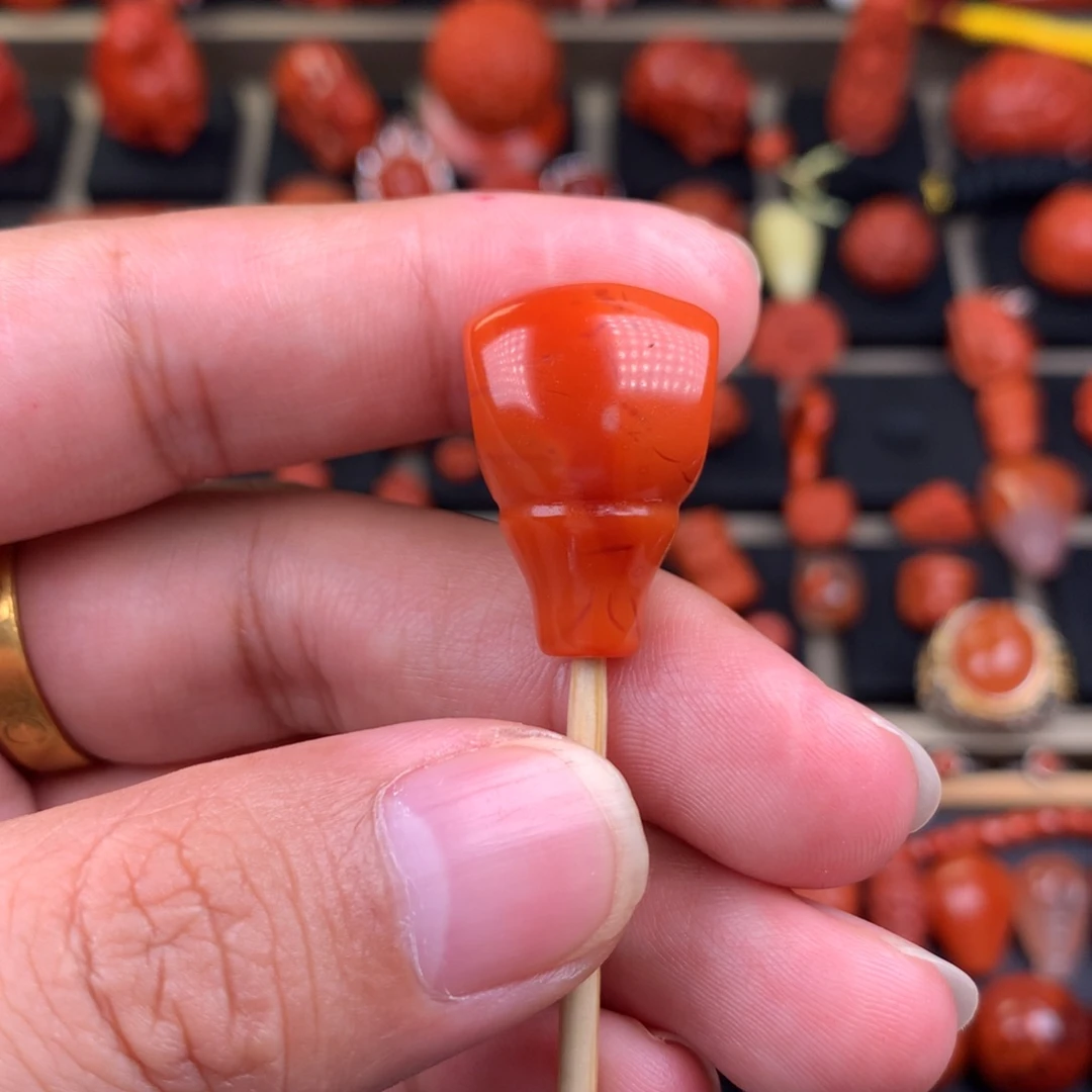 南红玛瑙未镶嵌三通16.8