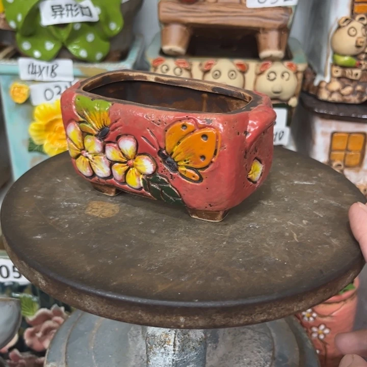 紫砂花盆粗陶材质多肉花盆