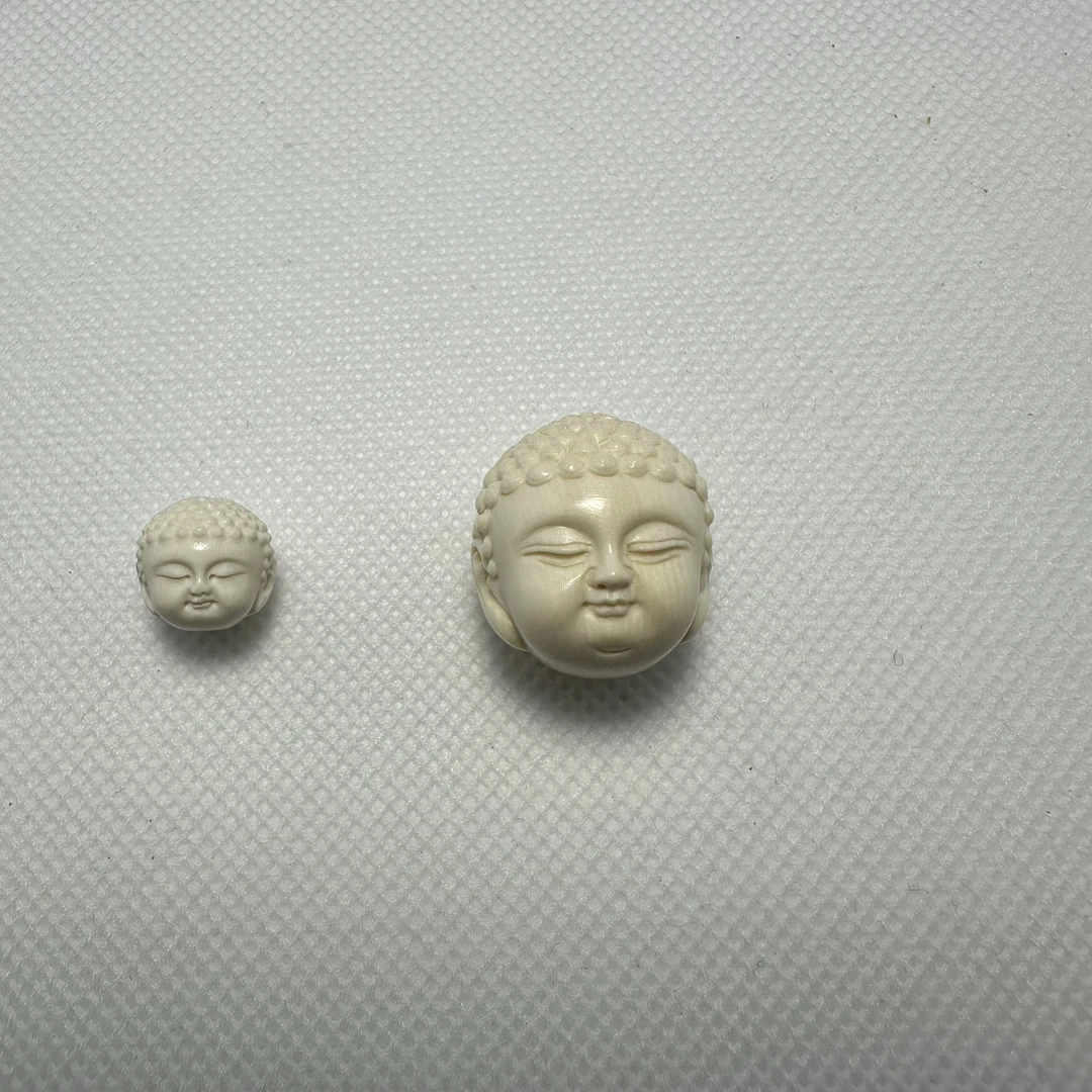 天然猛犸象牙 大日如来立体头配珠