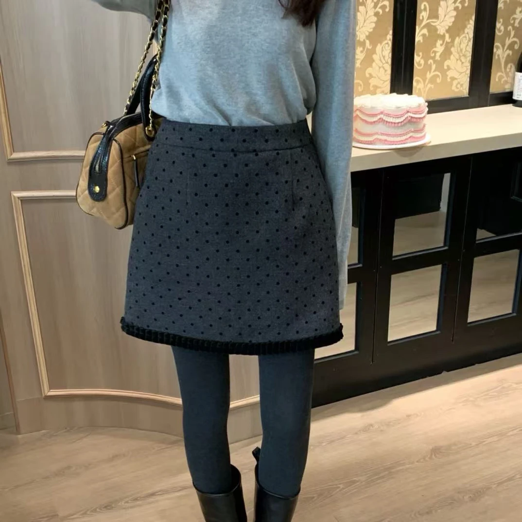 susan@1010s法式气质波点显瘦A字半身裙（有里裤）10-28