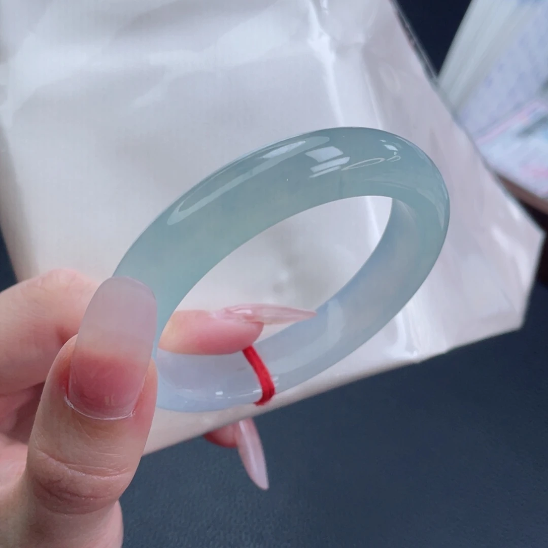 未镶嵌手镯翡翠53.2双彩冰晴 一致炸光小钢炮 52号