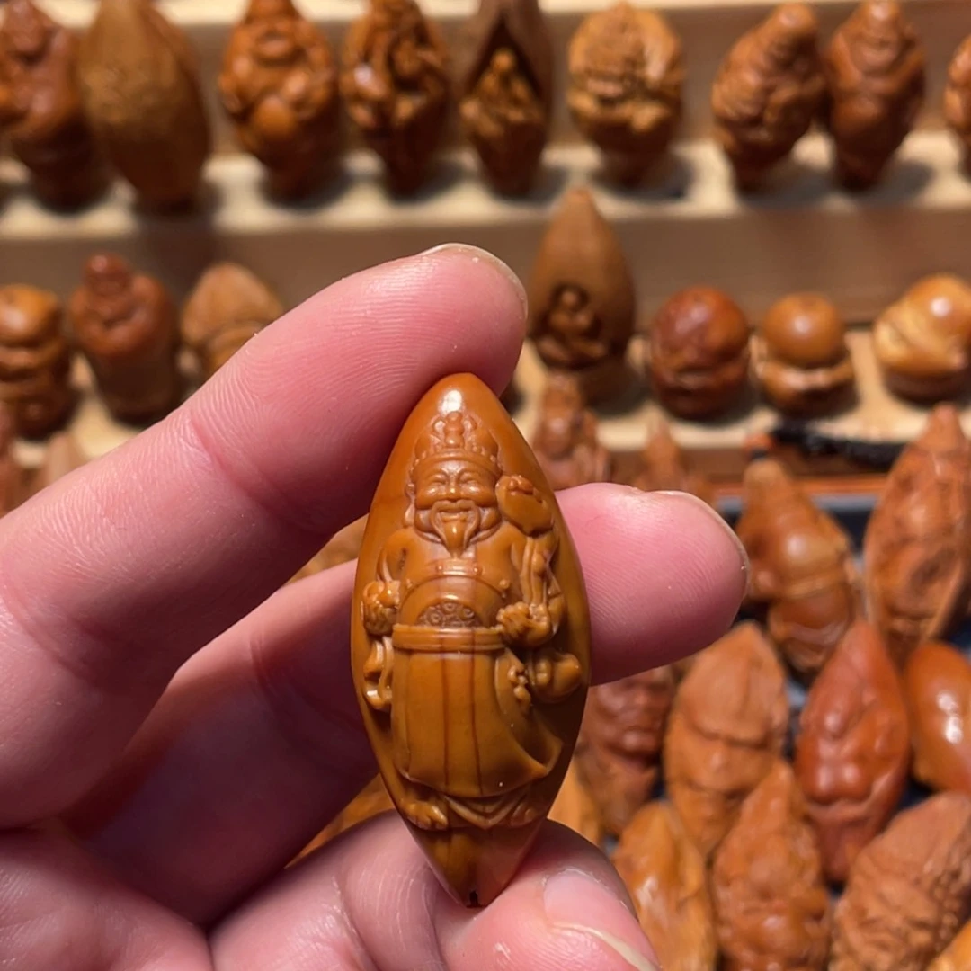 橄榄核手串/手链浮雕财神