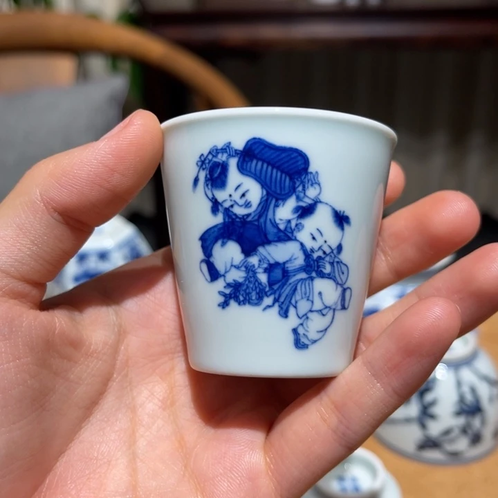 陶淬窑 婴戏可乐杯