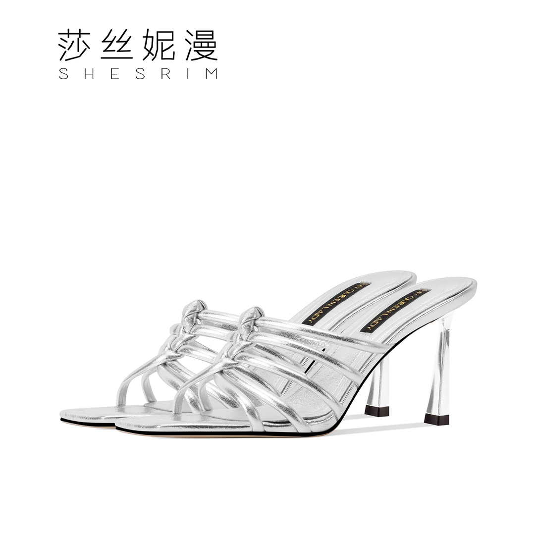 2025夏季新款性感风凉鞋高跟拖鞋时装半拖粗跟跟外穿网红女士露趾