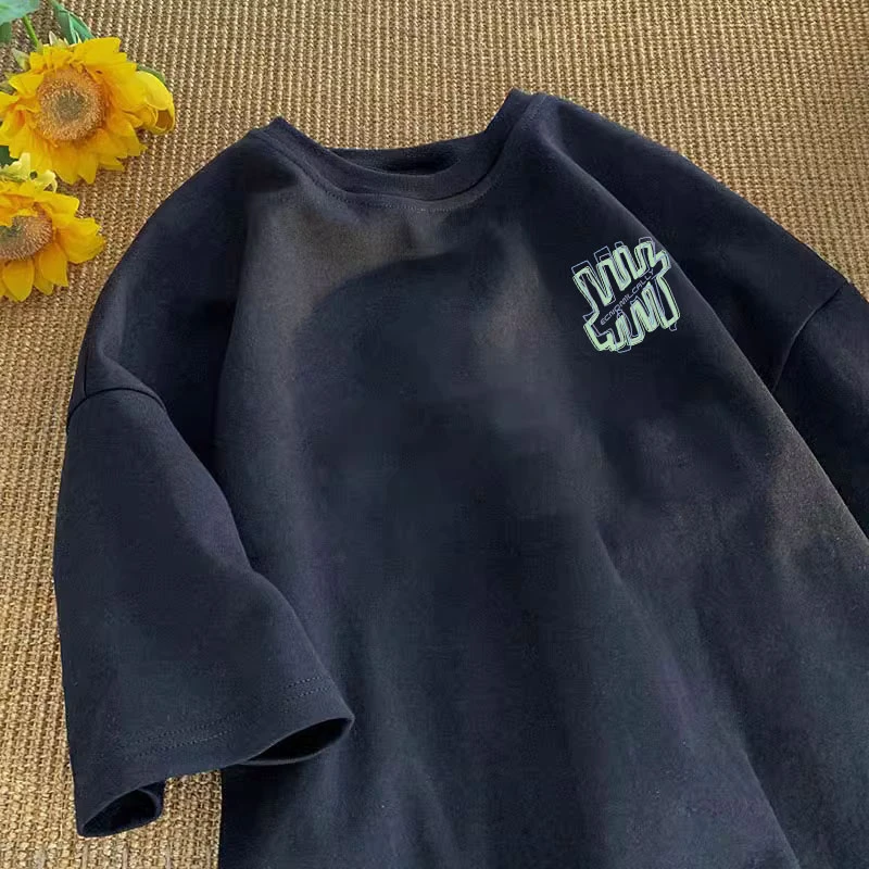 特大码300斤纯棉短袖t恤男2025新款夏季潮牌高街美式宽松上衣ins