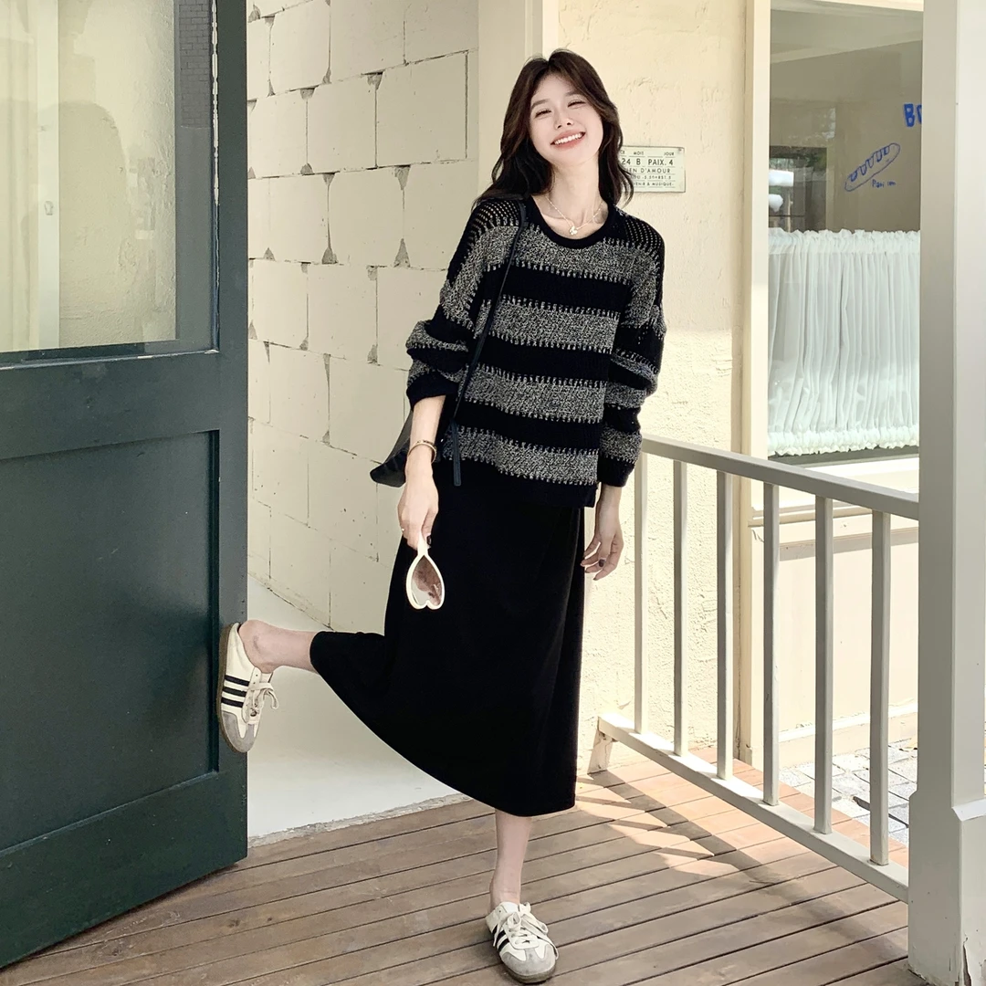 针织秋季毛衣气质套装女2025秋冬新款小个子大方得体超火两件套