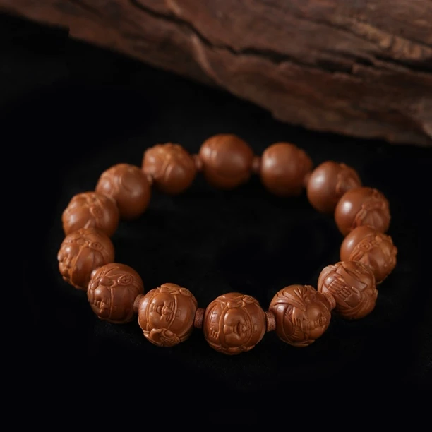 【正圆财神】1.6正圆财神橄榄核苏工手工雕刻核雕文玩手串