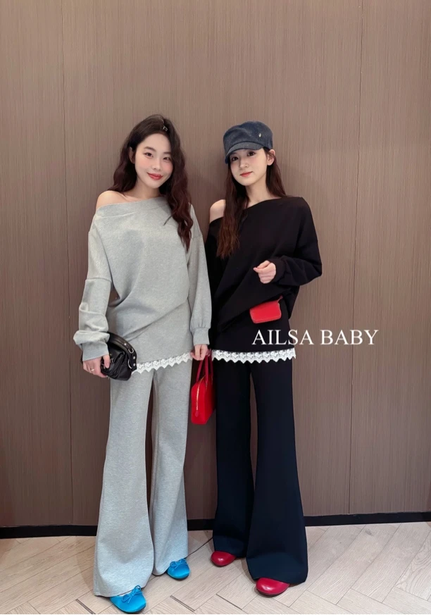 【AILSA BABY】欧货蕾丝喇叭显瘦松紧腰屁帘裤/20901A