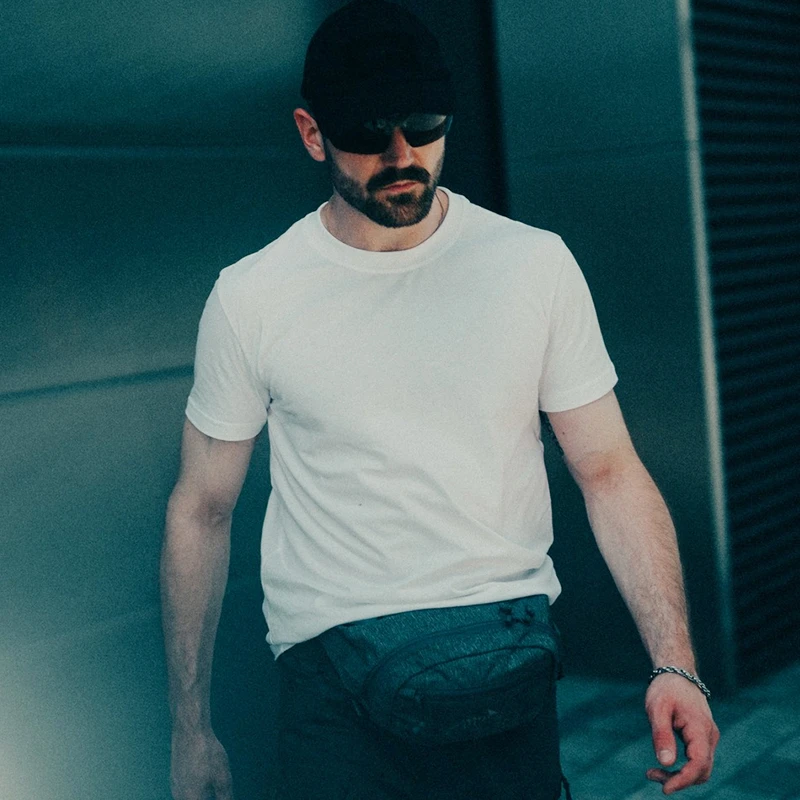 美国KIDON美式圆领T恤男士短袖棉透气体能训练衫户外纯色上衣体恤