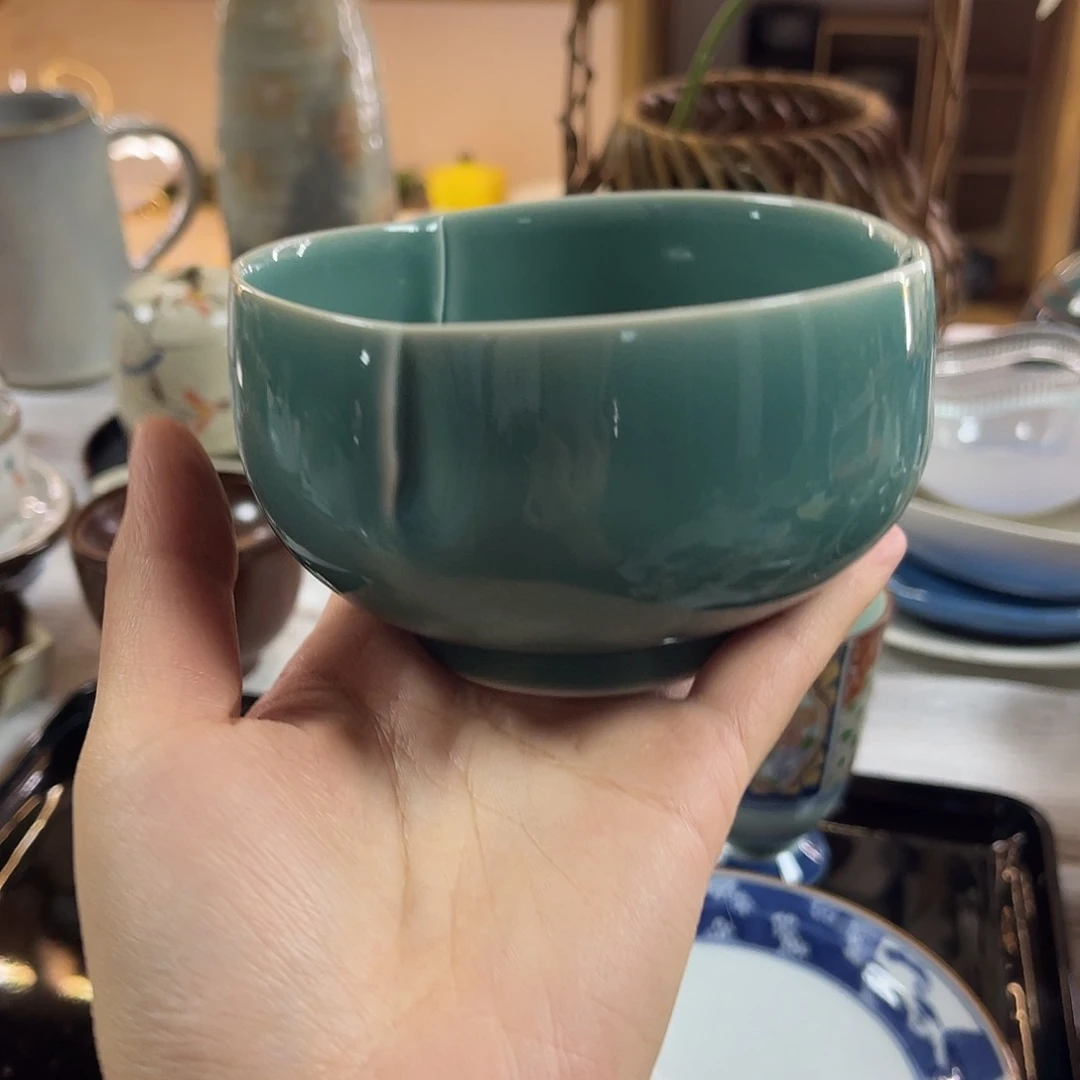 瓷片青瓷三切干饭碗48