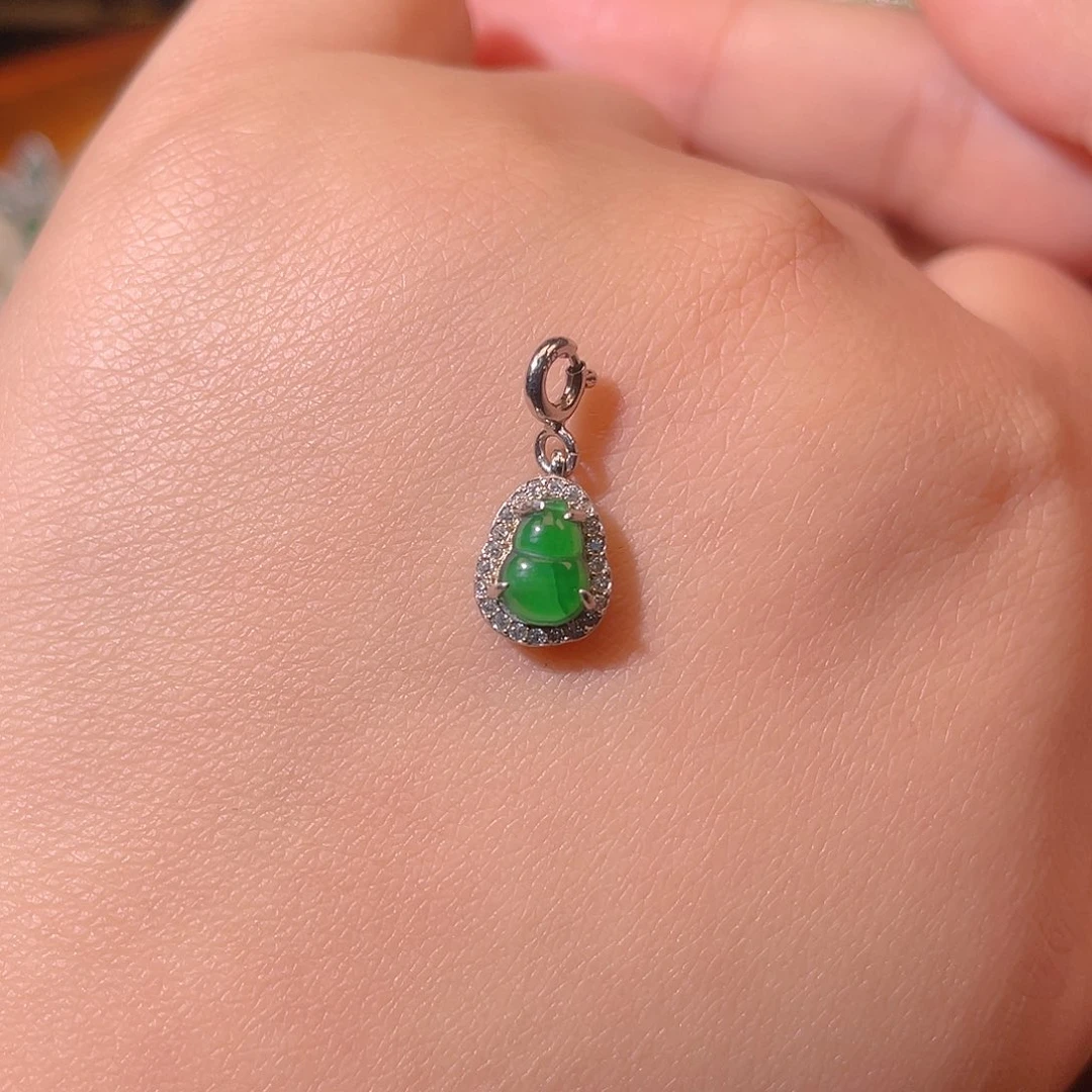 翡翠银S925镶嵌吊坠(不含链)